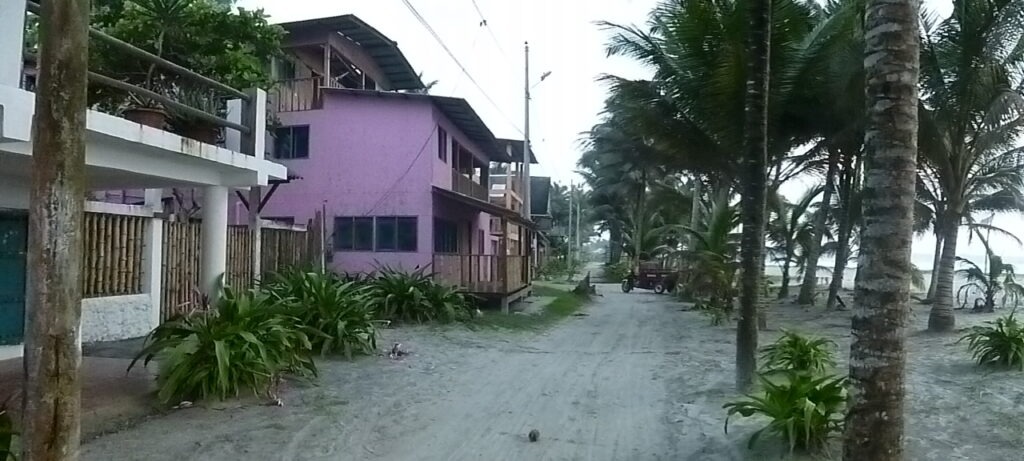 beachside path in Muisne, Ecuador